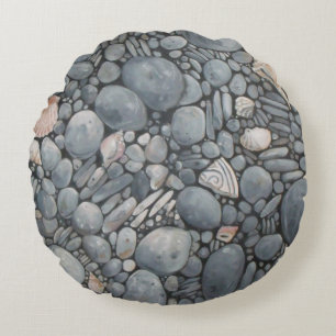 Strandstenen schelpen steentjes rotsen schilderen  rond kussen