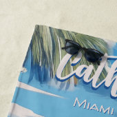 Strandstoel bij de oceaan strandlaken (In situ)