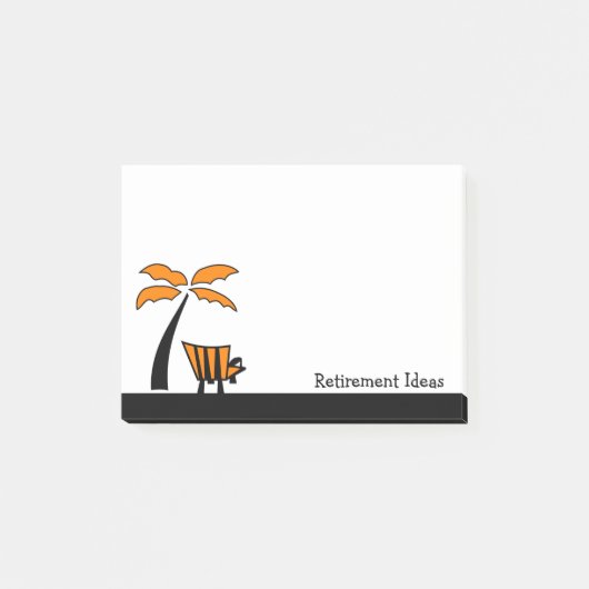 Strandstoel en Palm Tree pensioenideeën Post-it® Notes (Voorkant)