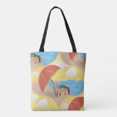 Strandstoel Kunst Custom Zomer Boodschappentas Draagtas (Achterkant)
