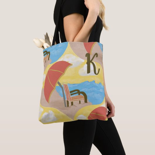 Strandstoel Kunst Custom Zomer Boodschappentas Draagtas (Dichtbij)