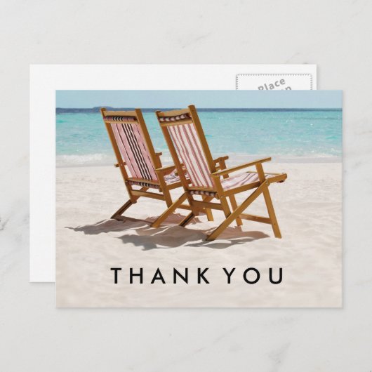 Strandstoelen Dank u Briefkaart (Voorkant / Achterkant)