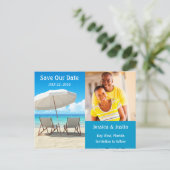 Strandstoelen Foto Save the Date Kaart (Staand voorkant)