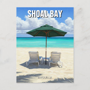 Strandstoelen in Shoal Bay Anguilla Travel Briefkaart