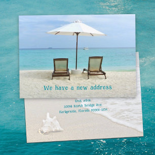 Strandstoelen Nieuwe Adres Aankondigingskaarten Kaart