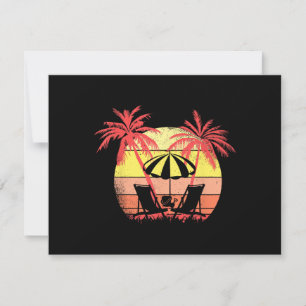 Strandstoelen Parasol Zomer Zonsondergang 80s Palm