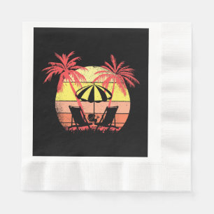 Strandstoelen Parasol Zomer Zonsondergang 80s Palm Servet