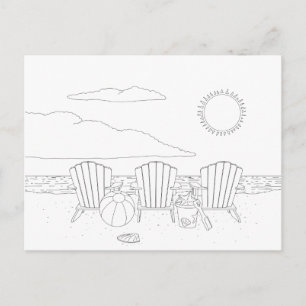 Strandstoelen Volwassen kleuren Briefkaart