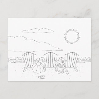 Strandstoelen Volwassen kleuren Briefkaart