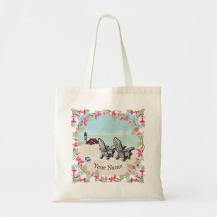 Strandstoelen vuurtoren boodschappentas tote bag