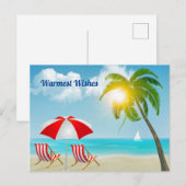 Strandstoelen Warmste wensen Briefkaart (Voorkant / Achterkant)