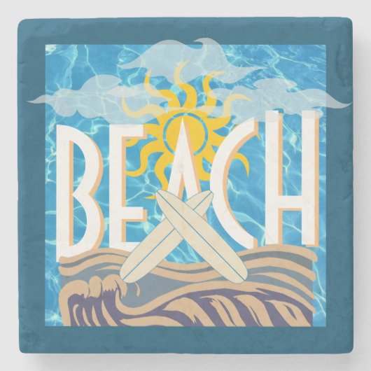 Strandsurfdecor Stenen Onderzetter (Voorkant)