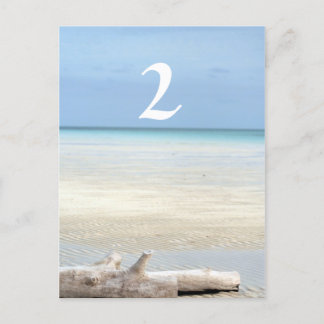 Strandtafel nummer bruiloft briefkaart