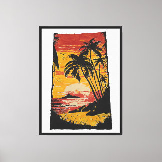 Strandtafereel Canvas Afdruk