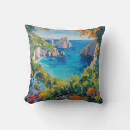 Strandtafereel Europa Kleurrijke Kustkunst Kussen