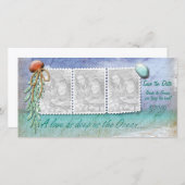 Strandthema Bewaar de datum Fotokaarten Save The Date (Voorkant / Achterkant)