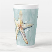 Strandthema Bruiloftsfeest  Latte Mok (Voorkant)