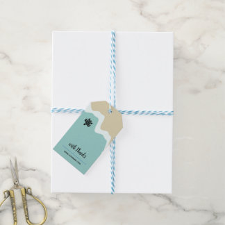 Strandthema Hang Label met complimenten Cadeaulabel