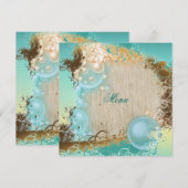 Strandthema menu elegante feestje (Voorkant / Achterkant)