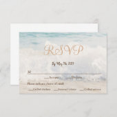 Strandthema Seaside / Oceanside Wedding RSVP Kaartje (Voorkant / Achterkant)