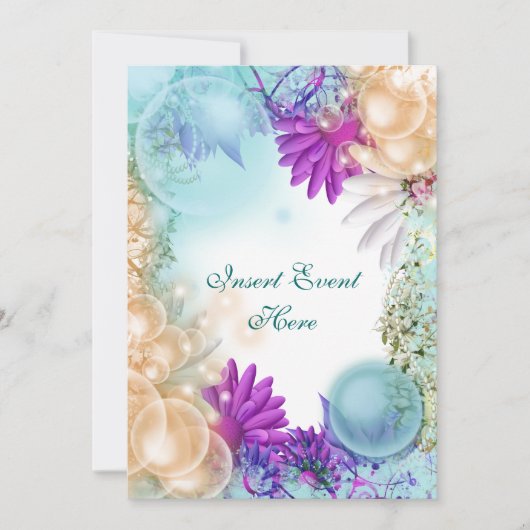 Strandthema tropisch elegant feest kaart (Voorkant)