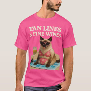 Strandthema voor Siamese Kat Liefhebbers T-shirt
