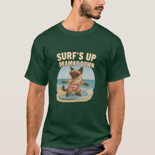 Strandthema voor Siamese Kat Liefhebbers T-shirt