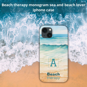 Strandtherapie in Ocean Summer Vibes Monogram iPhone 13 Hoesje