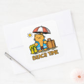 Strandtijd 1 vierkante sticker (Envelop)