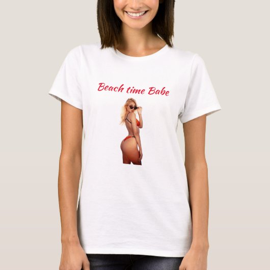 Strandtijd Babe T-shirt (Voorkant)
