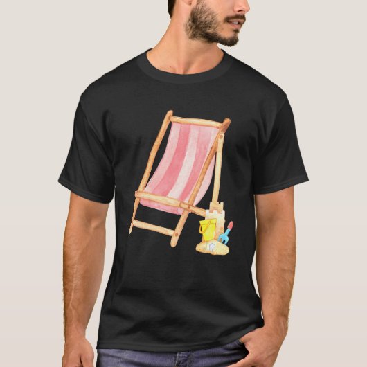 STRANDTIJD Klassieke strandstoel T-shirt (Voorkant)
