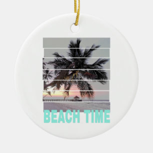 Strandtijd Pier Palm Sunset Souvenir Keramisch Ornament
