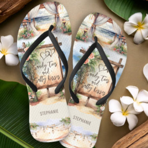 Strandtrouwdag Zoute Tenen Zandige Kusjes Persoonl Teenslippers