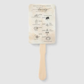 Strandtrouwprogramma Hand Fan met reistijd Handwaaier (Voorkant)