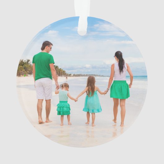 Strandvakantie Foto Keepsake 2-zijdig Kerstmis Ornament (achterkant)