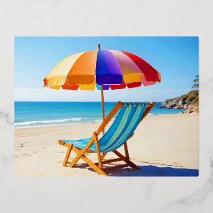 Strandvakantie Getaway Tranquil Seaside Holiday Folie Feestdagen Briefkaart