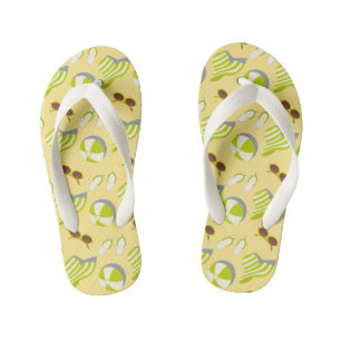 Strandvakantiepatroon met zonnebril en zonnehoed kinder teenslippers