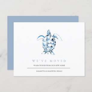 Strandverandering van adres Kaart Blue Zee Turtle
