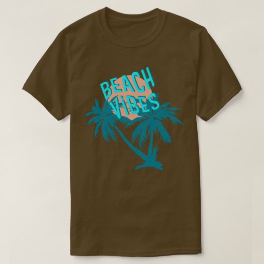 Strandvibes Tropische Retro Palmbomen Zon Halftoon T-shirt (Design voorkant)