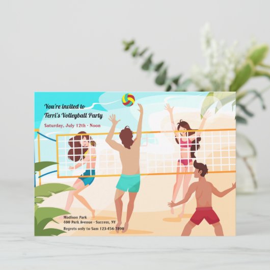 Strandvolleybal Kaart (Staand voorkant)