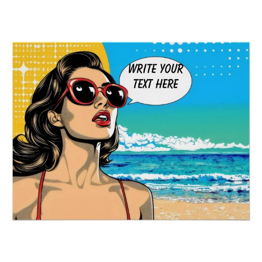 strandvrouw perfect poster (Voorkant)
