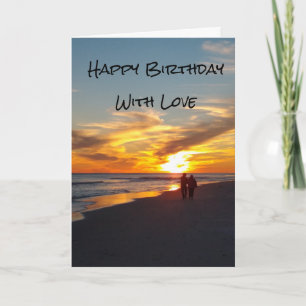 Strandwandeling Ik hou van je Verjaardag Kaart