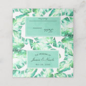 Strandwit en groene tropische bladeren tafel zitpl (Buitenkant ongevouwen)