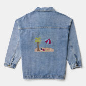 Strandzand en paraplu denim jacket (Achterkant)