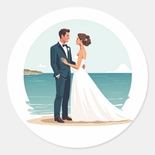 Strandzijde Trouwpaar sticker