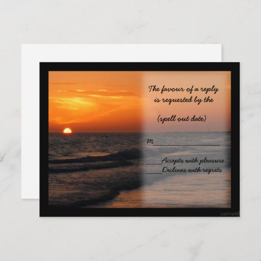 strandzonsondergang ii rsvp (Voorkant / Achterkant)