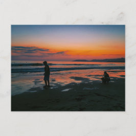 Strandzonsondergang met vredig oceaanmoment briefkaart