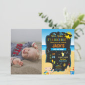 Strandzwembad Verjaardagsfeest Blond Boy Zomer Fot Kaart (Staand voorkant)