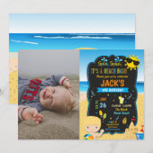 Strandzwembad Verjaardagsfeest Blond Boy Zomer Fot Kaart (Voorkant / Achterkant)