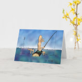 Strange Day Vist Cartoon-vogelkaart Kaart (Gele Bloem)